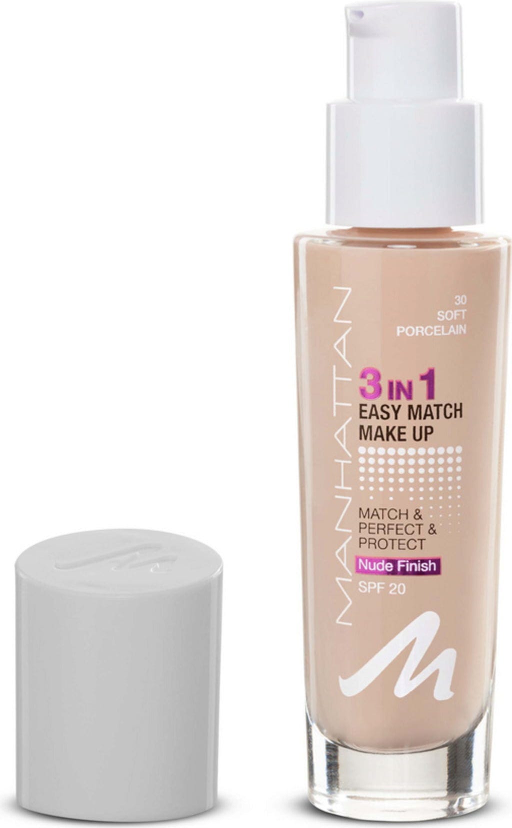 Fond de ten Manhattan 3‑în‑1 Easy Match 30.2 Porcelain (30 ml)