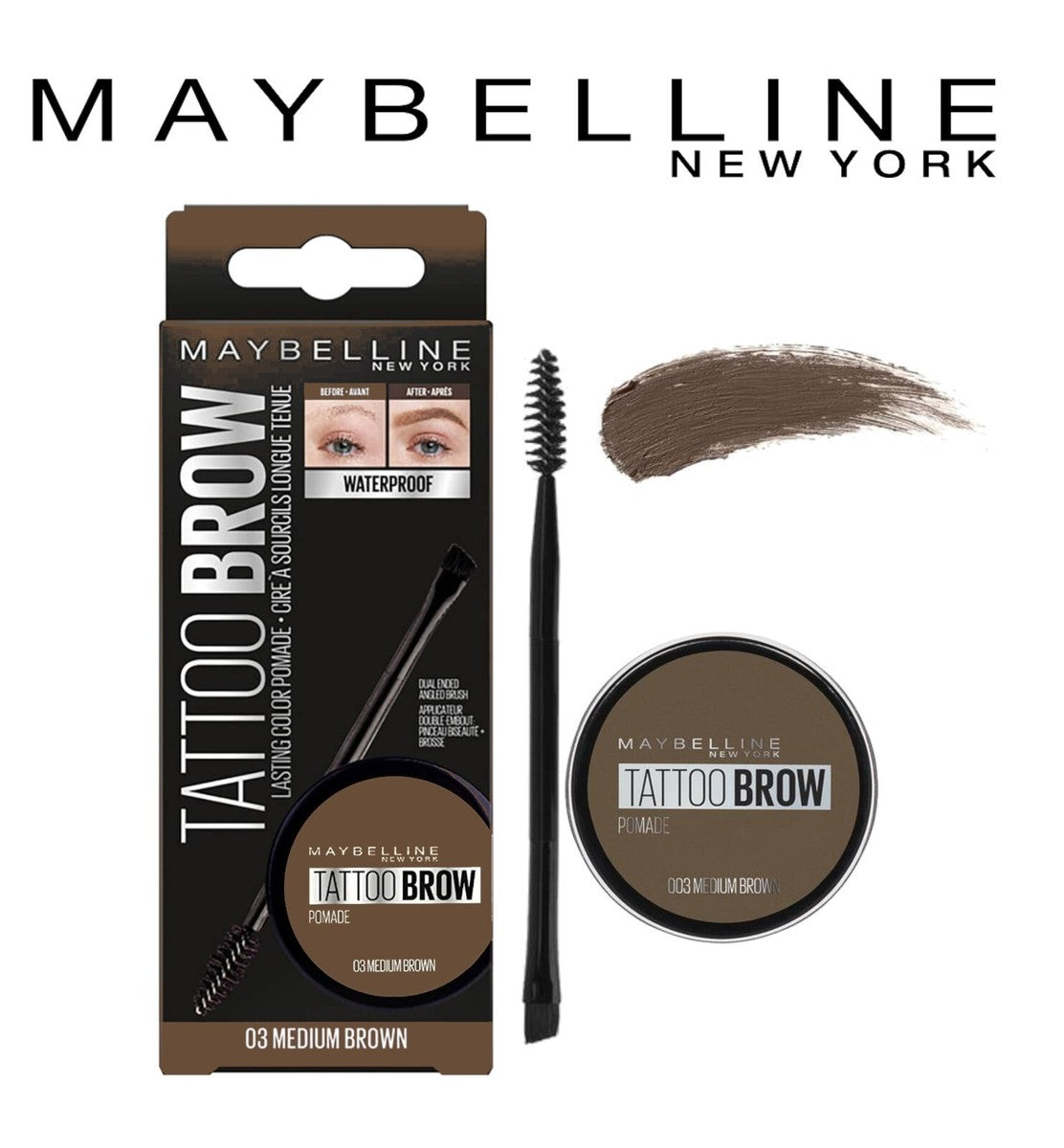 Maybelline Tattoo Brow Pomade Pot 03 Medium Brown