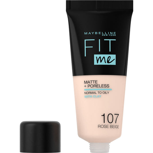 Maybelline Fit Me Matte and Poreless Liquid Foundation, Shade 107