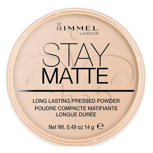 Pudra compacta Rimmel London Stay Matte 03 Peach Glow, 14 g