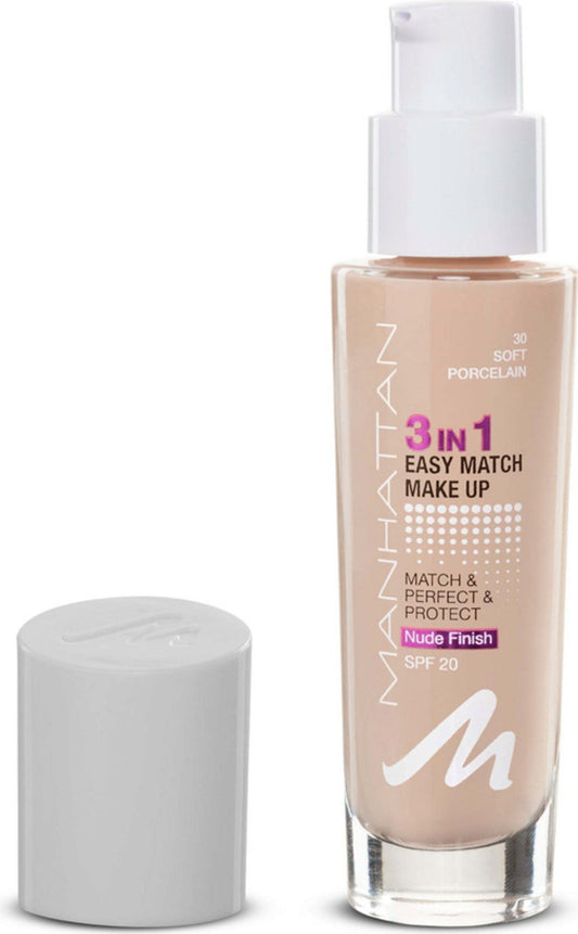 Fond de ten Manhattan 3‑in‑1 Easy Match 36.2 Natural Beige (30 ml)