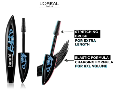 Mascara cu efect de gene false L'Oreal Paris Bambi Eye Oversized Black, 8.9 ml